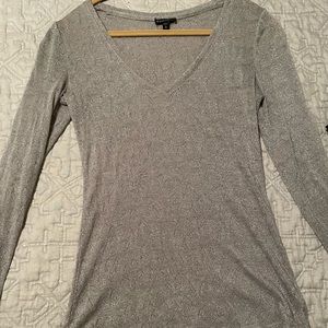 Express silver/gray v neck top